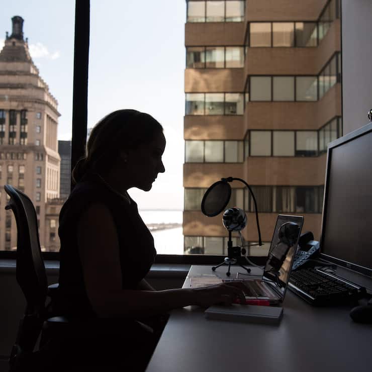woman working