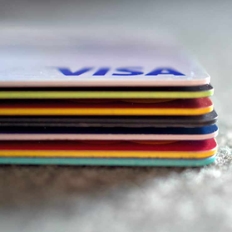 Kreditkarten Stapel Schweizer Banken Visa