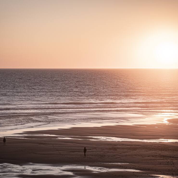 Sunset on Atlantic Ocean in Cap Ferret, France, on May 19, 2020. (Photo by Fabien Pallueau/NurPhoto via Getty