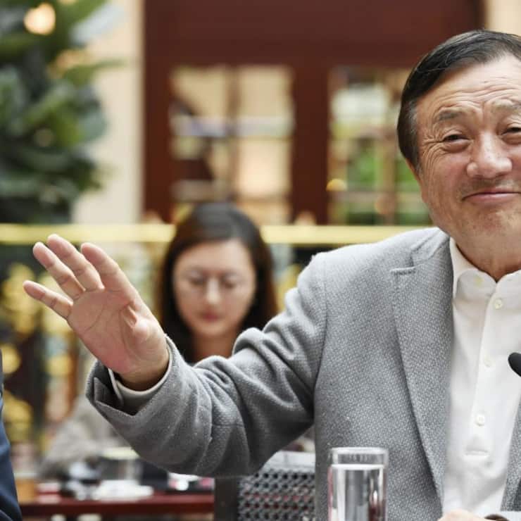 Huawei Technologies Co. founder and CEO Ren Zhengfei speaks at a press conference in Shenzhen, China, on Jan. 18, 2019. (Kyodo)==Kyodo(Photo by Kyodo News via Getty Images)