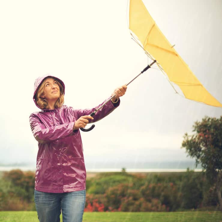 Wind Regen Regenschirm Sturm
