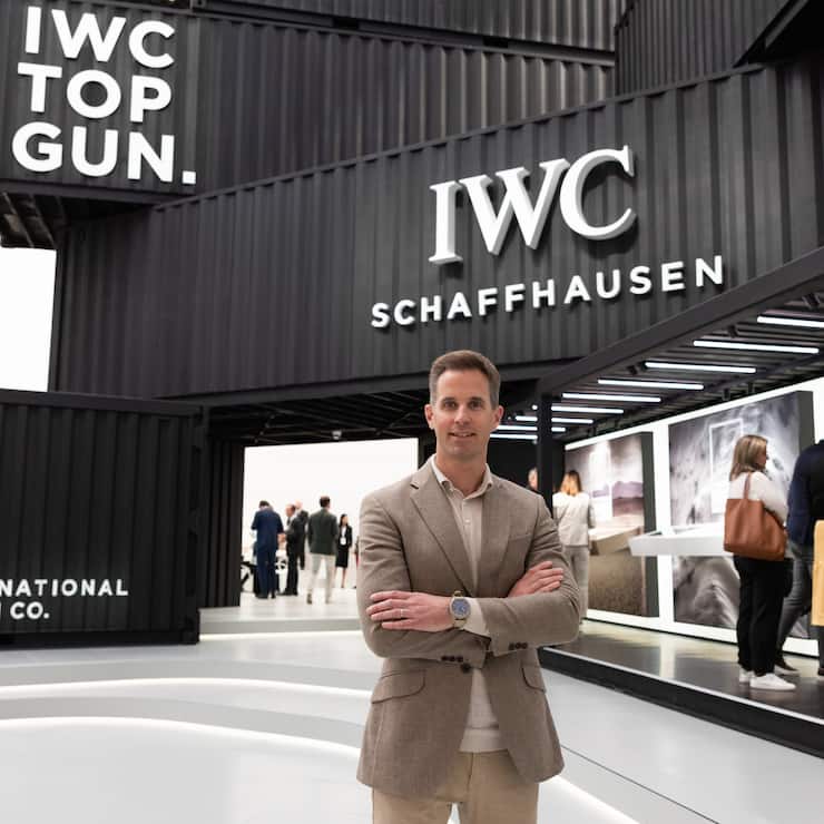 GENEVA, SWITZERLAND - APRIL 01: Chris Grainger-Herr, IWC Schaffhausen CEO, poses at the IWC Schaffhausen booth at Watches and Wonders 2022 on April 01, 2022 in Geneva, Switzerland. (Photo by Remy Steiner/Getty Images for IWC)
