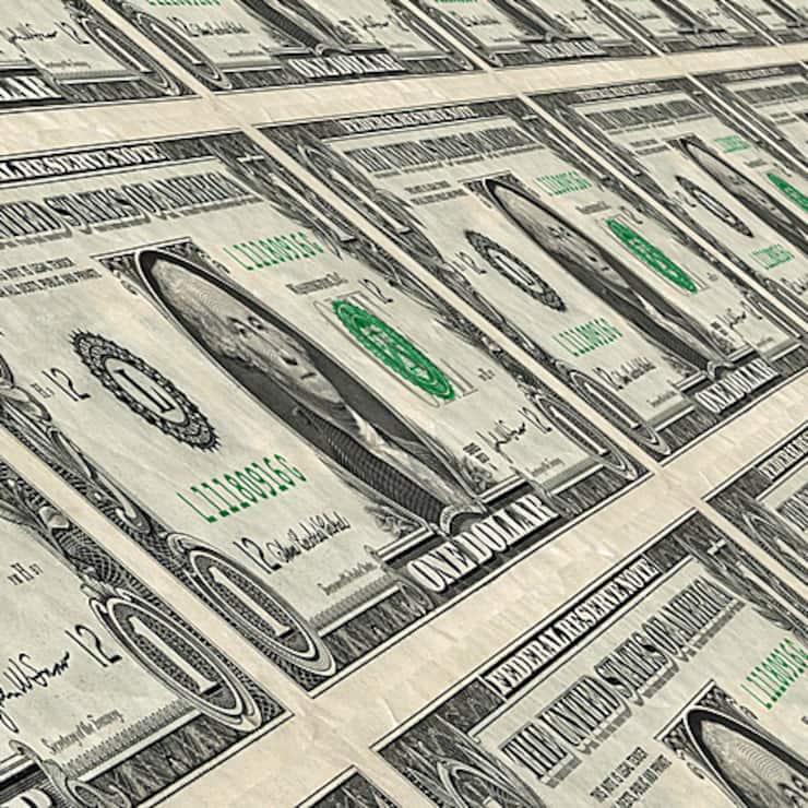 Dollarnoten im Druck.