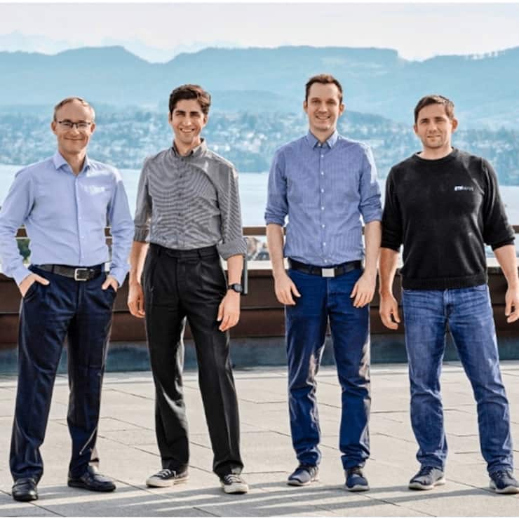 Fig 1:Â Founding team (from left to right): Prof. Andreas Krause, Dr. Petar Tsankov (CEO), Dr. Pavol Bielik (CTO), Prof. Martin Vechev.
