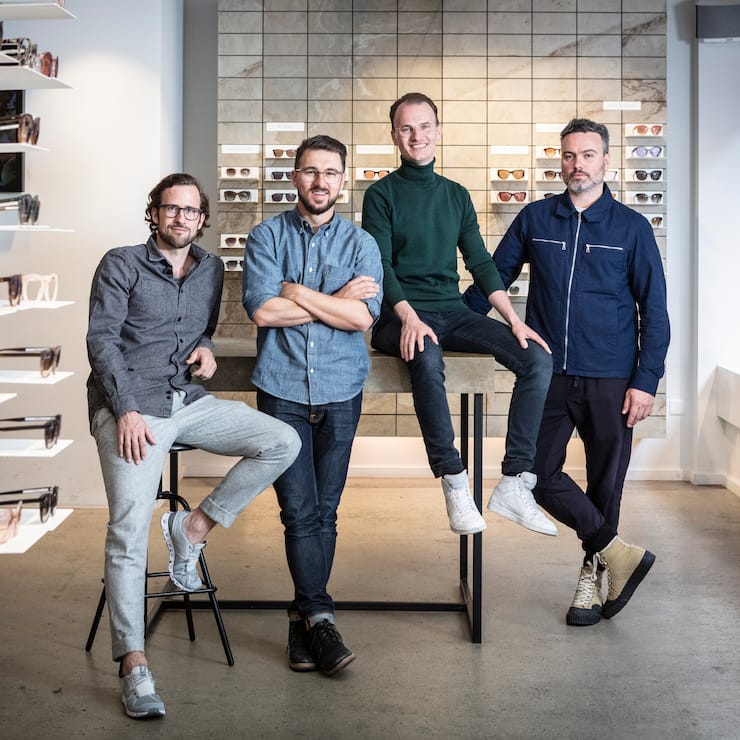 Das Kernteam von Viu: Kilian Wagner und Peter Kaeser, Viu-Co-Gründer, Finanzchef Johannes Heinrich, Kreativchef Fabrice Aeberhard (v.l.).