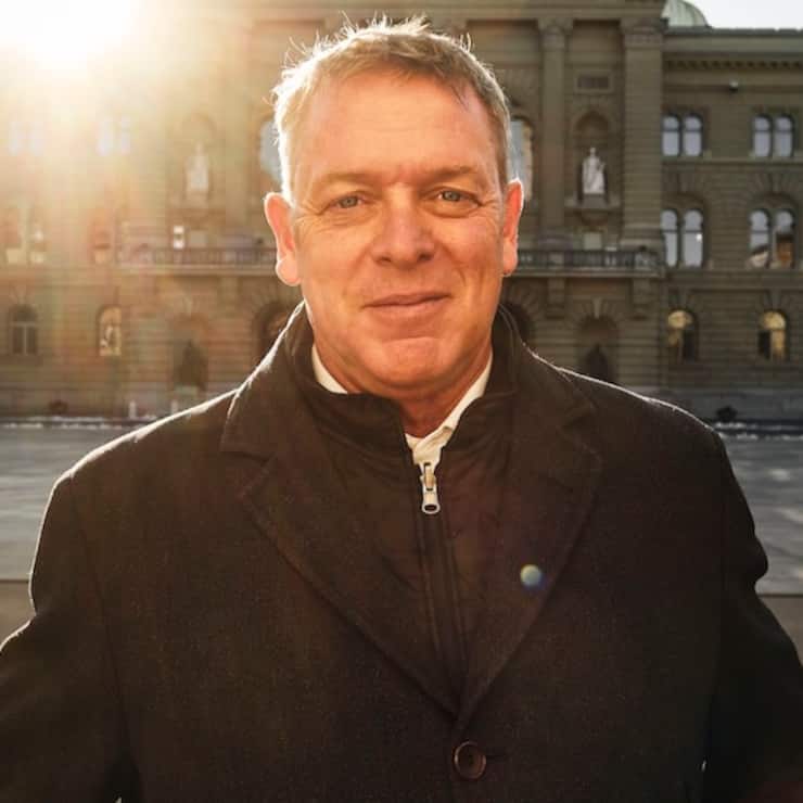 Casimir Platzer, Präsident von Gastrosuisse vor dem Bundeshaus in Bern.