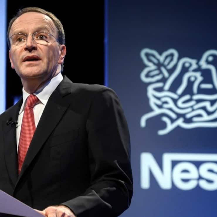 Swiss food giant Nestle CEO Ulf Mark Schneider addresses the annual general shareholders meeting on April 11, 2019 in Lausanne. (Photo by Fabrice COFFRINI / AFP)