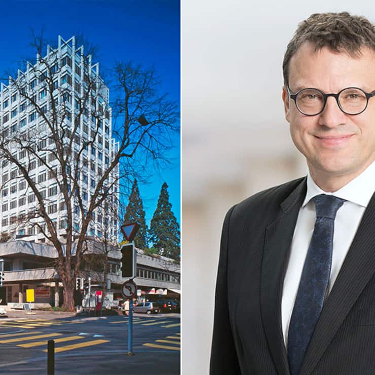 Hochhaus zur Palme und Swiss-Life-Chef Patrick Frost