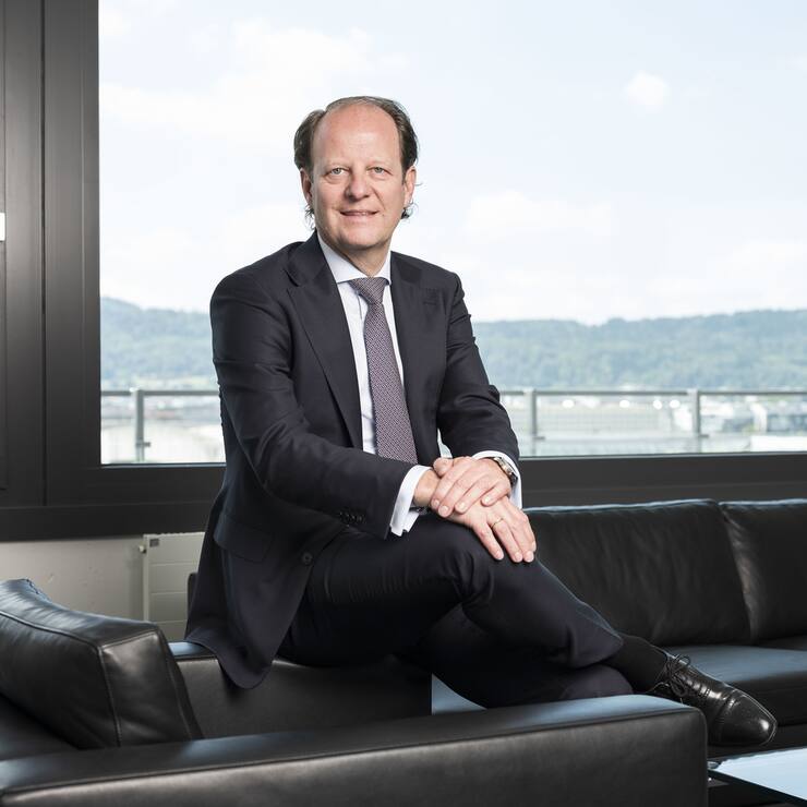 Portrait of Jos Dijsselhof, CEO of finanancial service provider SIX, taken at the company's headquarters in Zurich, Switzerland, on June 19, 2018. (KEYSTONE/Christian Beutler)Jos Dijsselhof, CEO des Finanzdienstleisters SIX, portraitiert am 19. Juni 2018 am Hauptsitz des Unternehmens in Zuerich. (KEYSTONE/Christian Beutler)