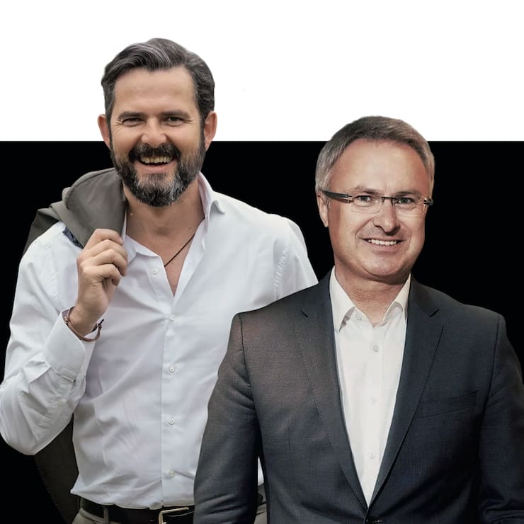 WeinfachleuteDer neue Mövenpick-Chef ­Nikolas von Haugwitz (l.) und sein ­Vorgänger Gernot Haack.