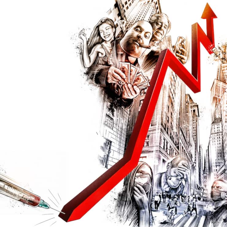 Illustration wie sich der Impfstoff an der Börse auswirkt