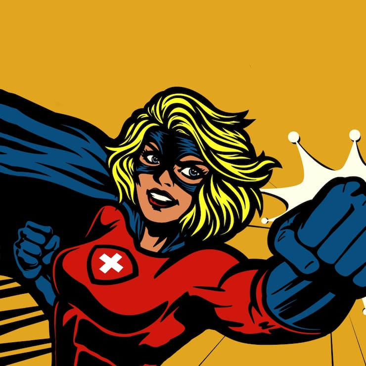 Helvetia Schweiz Superwoman
