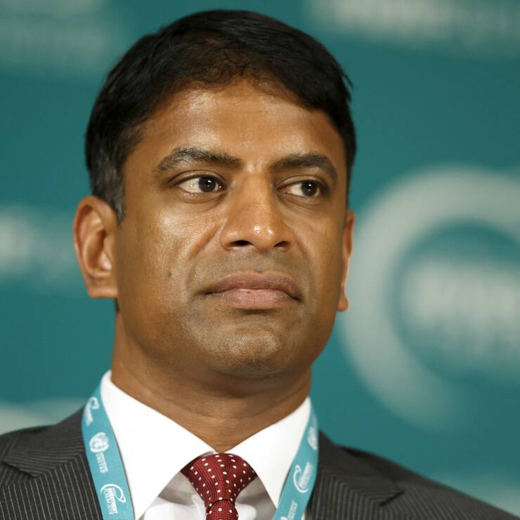 Vas Narasimhan, CEO Novartis, attends a panel, during the UN World Investment Forum 2018, at the European headquarters of the United Nations in Geneva, Switzerland, Tuesday, October 23, 2018. (KEYSTONE/Salvatore Di Nolfi)