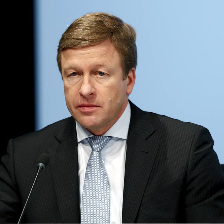 FILE - In this March 21, 2018, file photo member of the board of the German car manufacturer BMW, Oliver Zipse, attends the earnings press conference in Munich, Germany. On Thursday, July 18, 2019, BMW named its top production manager, Zipse, as its next CEO to lead the luxury automaker. (AP Photo/Matthias Schrader, File)