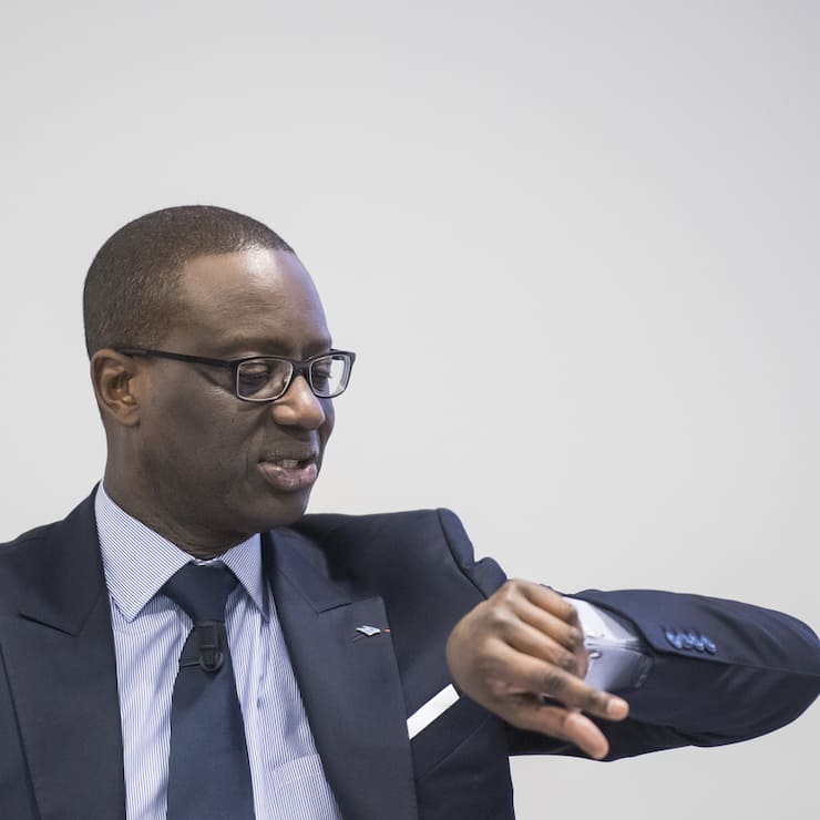 Tidjane Thiam, CEO of Swiss bank Credit Suisse, speaks prior the press conference of the full-year results of 2017 in Zurich, Switzerland, Wednesday, Feburary 14, 2018. (KEYSTONE/Ennio Leanza).