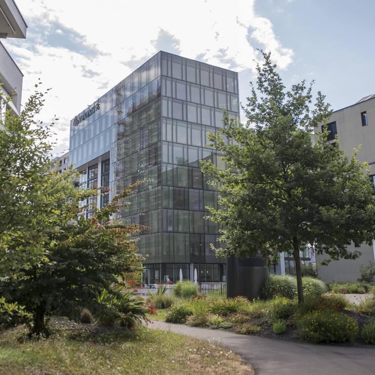 Der Hauptsitz von Alcom in Hueneberg am Mittwoch 4. Juli 2018. (KEYSTONE/Urs Flueeler)