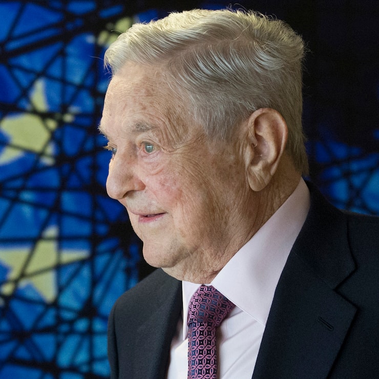 FILE - In this Thursday, April 27, 2017 file photom, George Soros, Founder and Chairman of the Open Society Foundation, waits for the start of a meeting at EU headquarters in Brussels. (Olivier Hoslet/Pool Photo via AP)