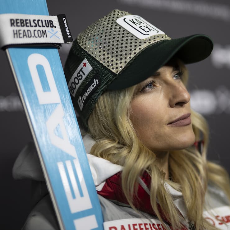 Lara Gut-Behrami from Switzerland pictured at a press event prior the FIS Alpine Ski World Cup season in Soelden, Austria, on Thursday, October 23, 2025. The men's and women's Alpine Skiing World Cup season 2025/26 will be opened this weekend in Soelden, the traditional start of the FIS Ski World Cup. (KEYSTONE/Gian Ehrenzeller)
