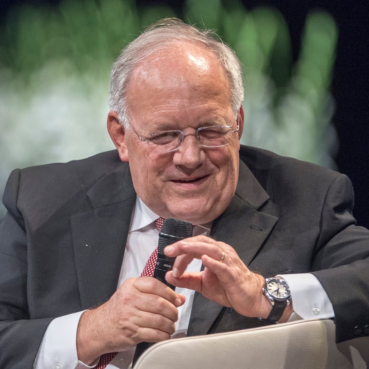 Bundesrat Johann Schneider-Ammann bei einem Gespraech anlaesslich des Swiss Media Forum vom Donnerstag, 27. September 2018 im KKL in Luzern. (KEYSTONE/Urs Flueeler)