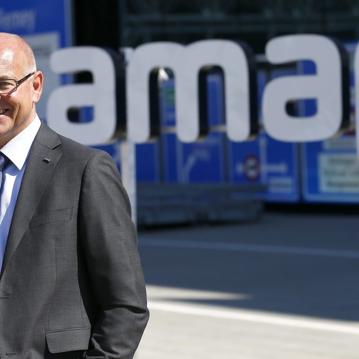 Morten Hannesbo, CEO von Amag, posiert vor dem neuen Logo der Amag in Luzern am Donnerstag, 5. September 2013...(PHOTOPRESS/Alexandra Wey)