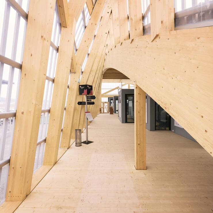 Interior view of the information pavillion of the innovation park Zurich (IPZ) 