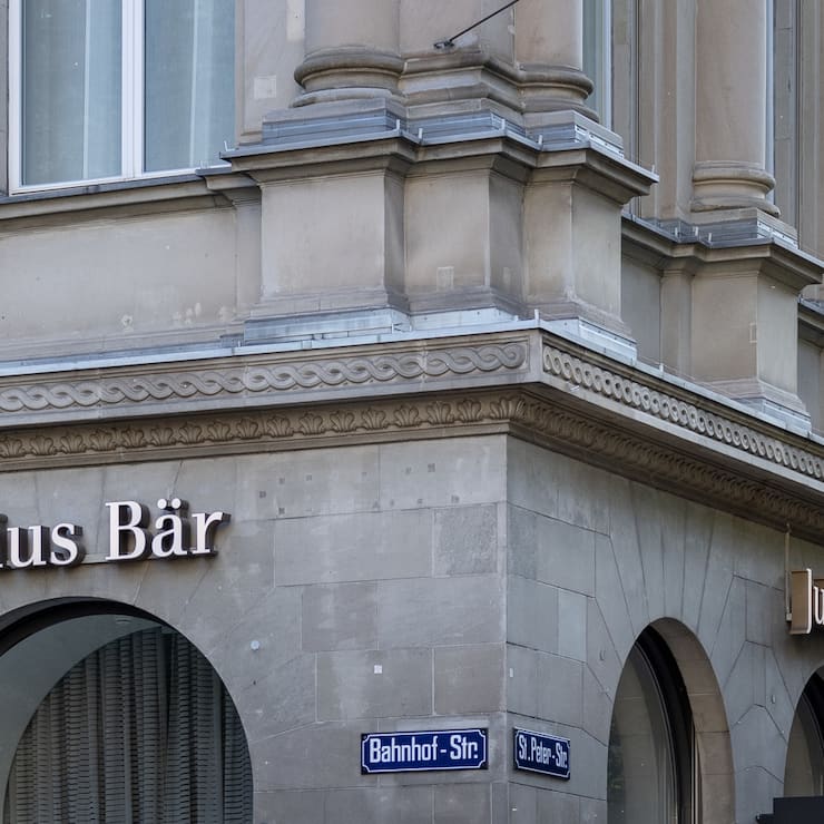 Bank Julius Baer branch at Bahnhofstrasse 36 in Zurich, Switzerland, on July 9, 2018. (KEYSTONE/Christian Beutler)Der Standort der Bank Julius Baer an der Bahnhofstrasse 36 in Zuerich, aufgenommen am 9. Juli 2018. (KEYSTONE/Chritian Beutler)