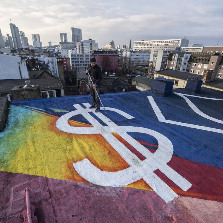 Kunst Bankenskyline Frankfurt