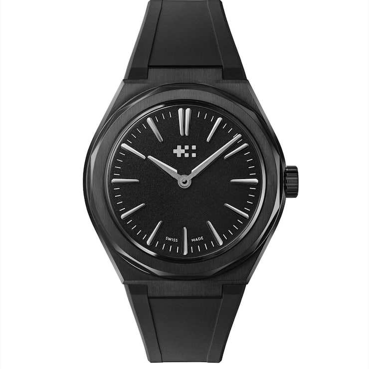 <p>Die Uhr kommt ohne Sekundenzeiger oder Datum aus.</p>