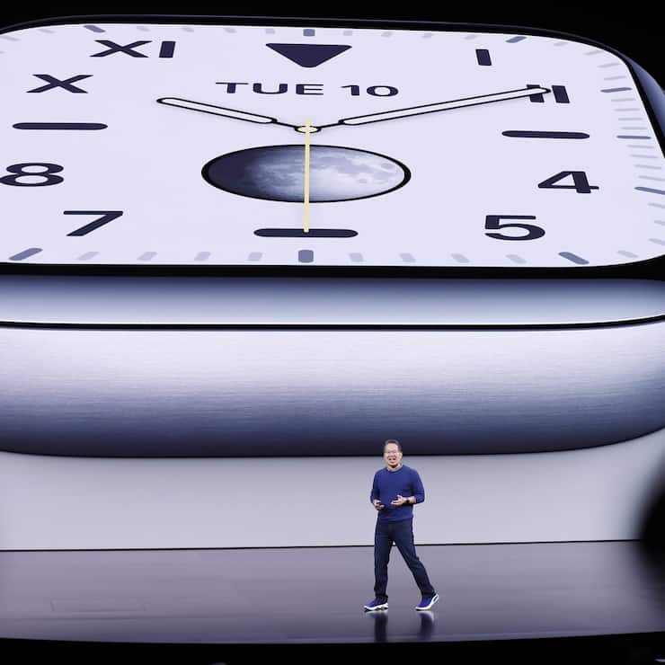 epa07833095 Apple Vice President Product Marketing, Apple Watch, Stan Ng speaks during the Apple Special Event in the Steve Jobs Theater at Apple Park in Cupertino, California, USA, 10 September 2019. EPA- EPA/JOHN G. MABANGLO
