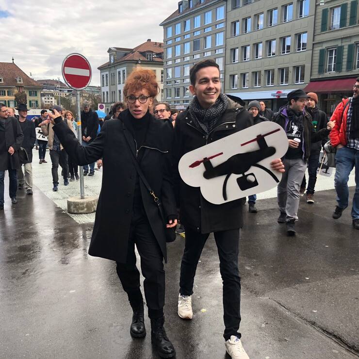Autorin Sibylle Berg und Dimitri Rougy