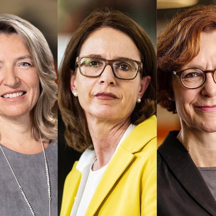Alkistis Petropaki, Chefin Advance, Nationalrätin Susanne Vincenz-Stauffacher und Economiesuisse-Chefin Monika Rühl 