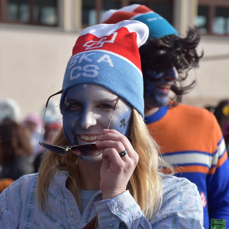 CS SKA Muetzen an der Altnauer Fasnacht im Kanton Thurgau, aufgenommen am 18. Februar 2023. (KEYSTONE/Urs Oskar Keller)