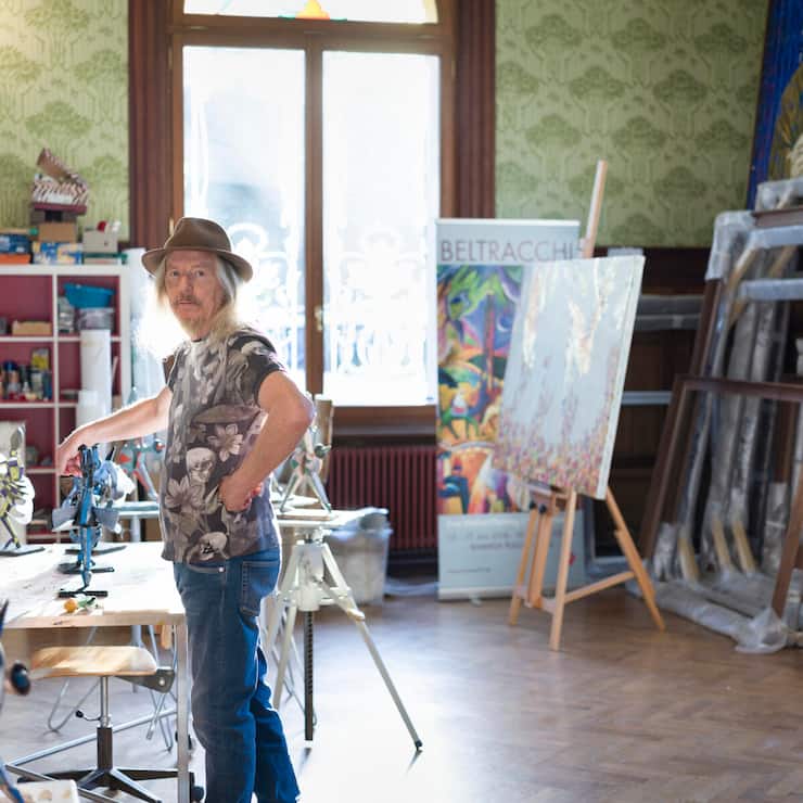Wolfgang Beltracchi, Deutscher Maler, portraitiert in sein Atelier im Meggen im Kanton Luzern, am 21. Maerz 2019. (KEYSTONE/Gaetan Bally)