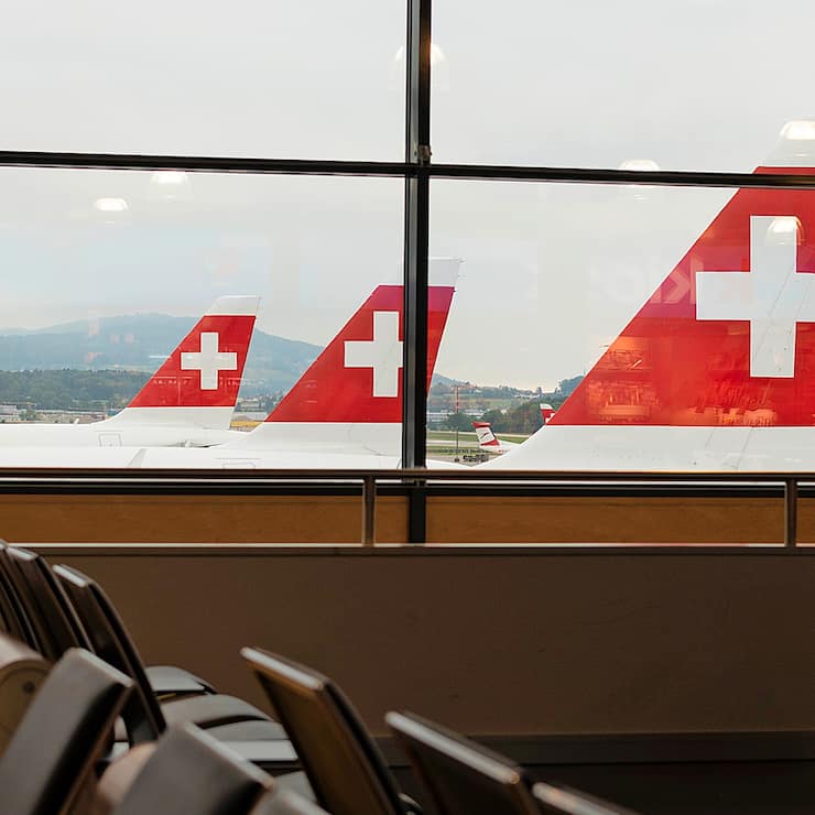Swiss-Flugzeuge am Flughafen Zürich