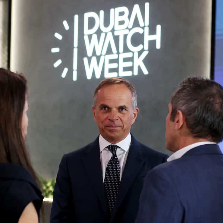 DUBAI, UNITED ARAB EMIRATES - NOVEMBER 19: Jean-FrÃ©dÃ©ric Dufour, chief executive officer of Rolex, attends Dubai Watch Week 2025 at Dubai Mall, Burj Park on November 19, 2025 in Dubai, United Arab Emirates. Launched in 2015, Dubai Watch Week marks its 10th anniversary in 2025. (Photo by Christopher Pike/Getty Images)