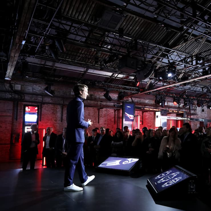 NEW YORK, NEW YORK - MARCH 12: Frederic Arnault,.Chief Strategy & Digital Officer TAG Heuer speaks onstage during The Launch of The New Connected Watch by TAG Heuer at The Caldwell Factory on March 12, 2020 in New York City. (Photo by Brian Ach/Getty Images  for TAG Heuer )
