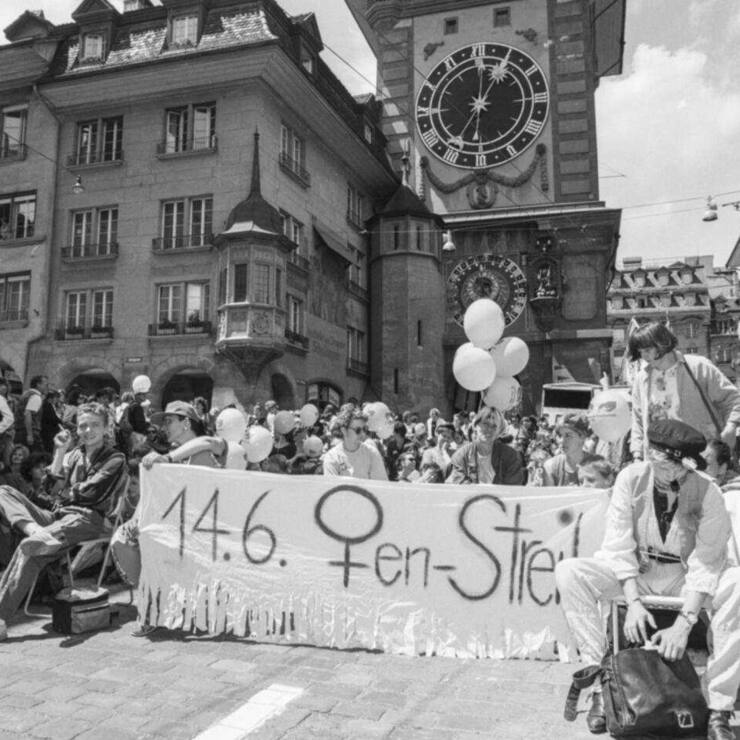 Frauenstreik: «Wenn Frau will, steht alles still»: Unter diesem Motto streikten am 14. Juni 1991 hunderttausende Schweizerinne
