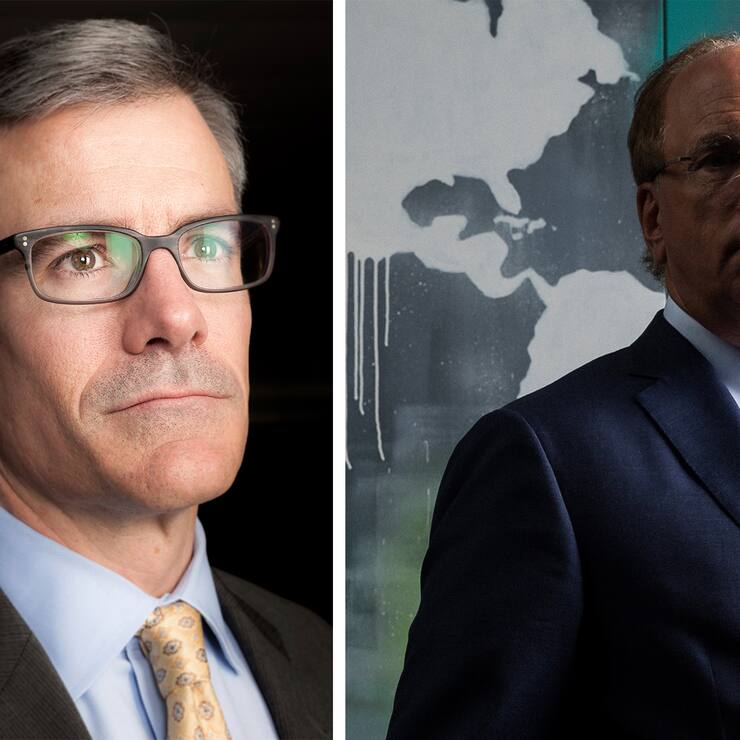 Vanguard-Chef «Tim» Buckley (l.) setzt BlackRock-CEO «Larry» Fink mit Kampfpreisen für passive Fonds zu.