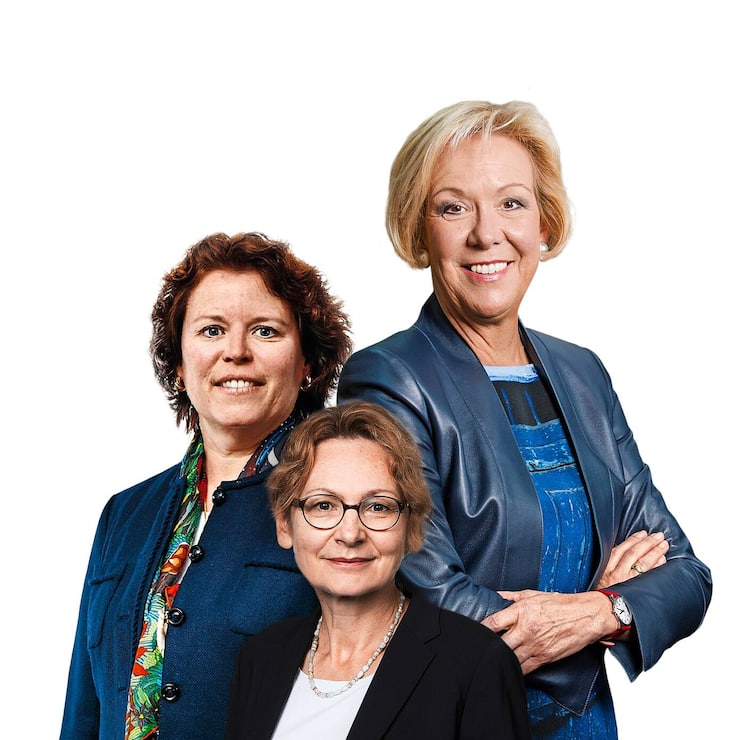 Verwaltungsrat-Präsidentinnen Wanda Eriksen-Grundbacher (RAB), Anne Eckhardt (Ensi) und Monika Ribar (SBB, v.l.)