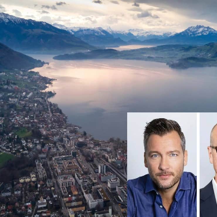 Zug, UNVERZAGT CVVC-Chef Mathias Ruch (l.) führt eine Warteliste, Bitcoin- Bloomberg Suisse-CEO Dirk Klee eine Einkaufsliste.