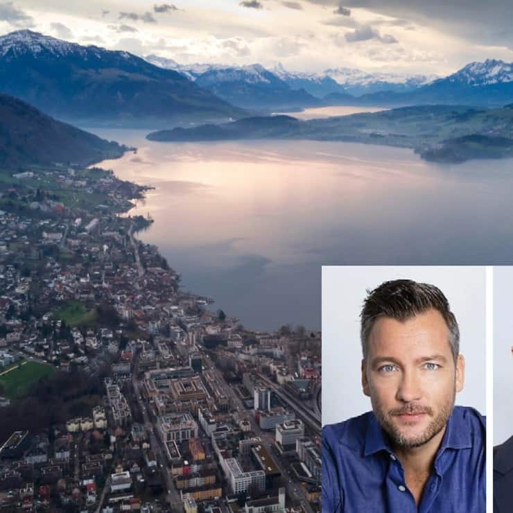 Zug, UNVERZAGT CVVC-Chef Mathias Ruch (l.) führt eine Warteliste, Bitcoin- Bloomberg Suisse-CEO Dirk Klee eine Einkaufsliste.