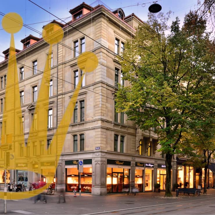 Mit der Krone geadelt: Die von Rolex gekaufte Immobilie an der Bahnhofstrasse 40 in Zürich.