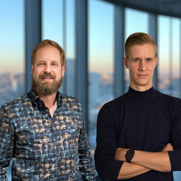 <p>Die Pingen-Co-Gründer Sandro Kunz (l.) und Graem Lourens glauben an den physischen Brief – im digitalen Gewand.</p>