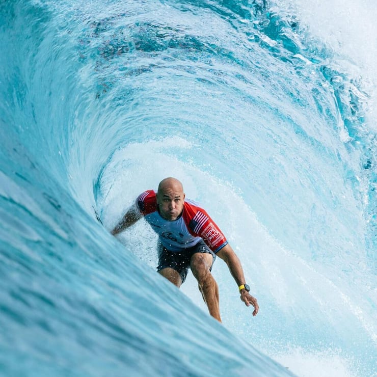 <p>Kelly Slater in seinem Element. Obwohl er seit fast 50 Jahren surft, gibt es nichts, was er lieber täte.</p>