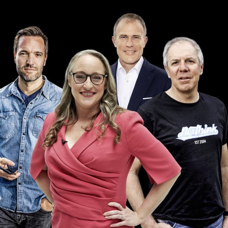 <p>Einige der Mentoren (v.l.): Samuel Müller, Scandit; Bettina Hein, «Die Höhle der Löwen»-­Jurorin; Dorian Selz, Squirro; Vincent Bieri, Nexthink.</p>