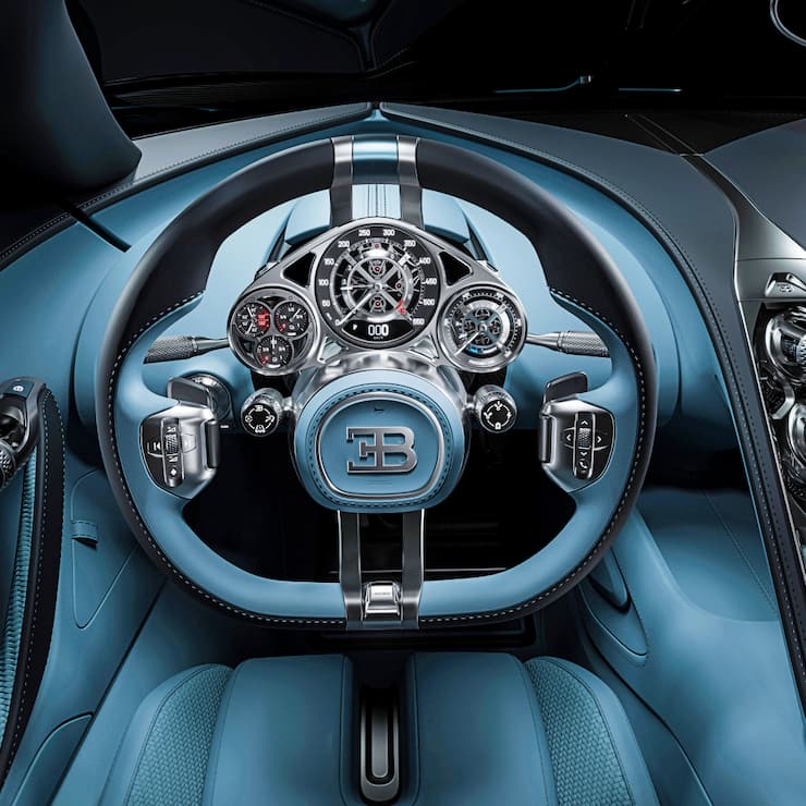 Cockpit-Instrumente von Concepto: Der Bugatti Tourbillon und sein Schweizer Herz.