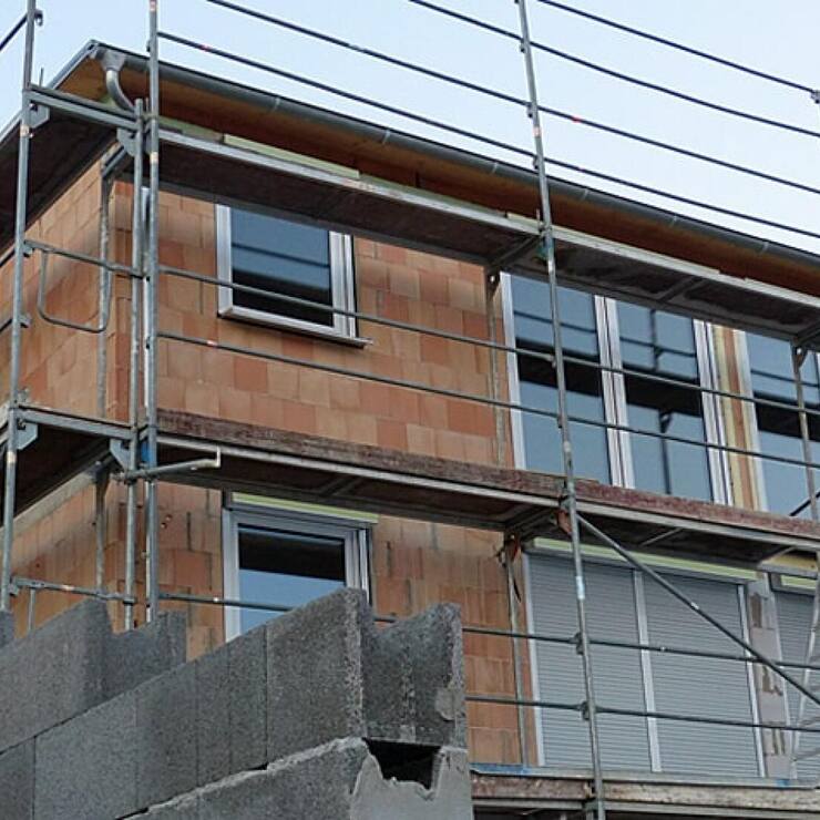 <p>Ein Wohnhaus im Rohbau.</p>