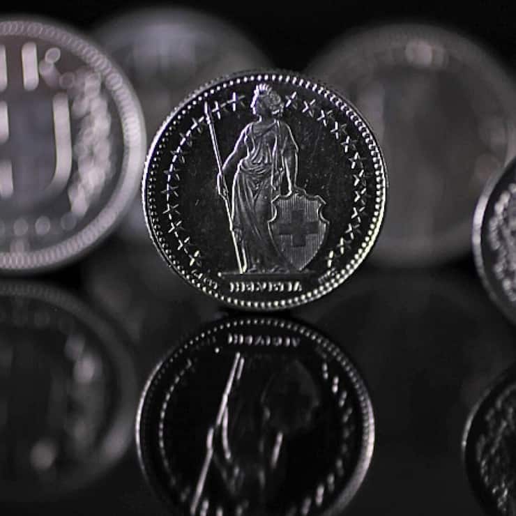 <p>Schweizer-Franken-Münzen (12.6.2019).</p>