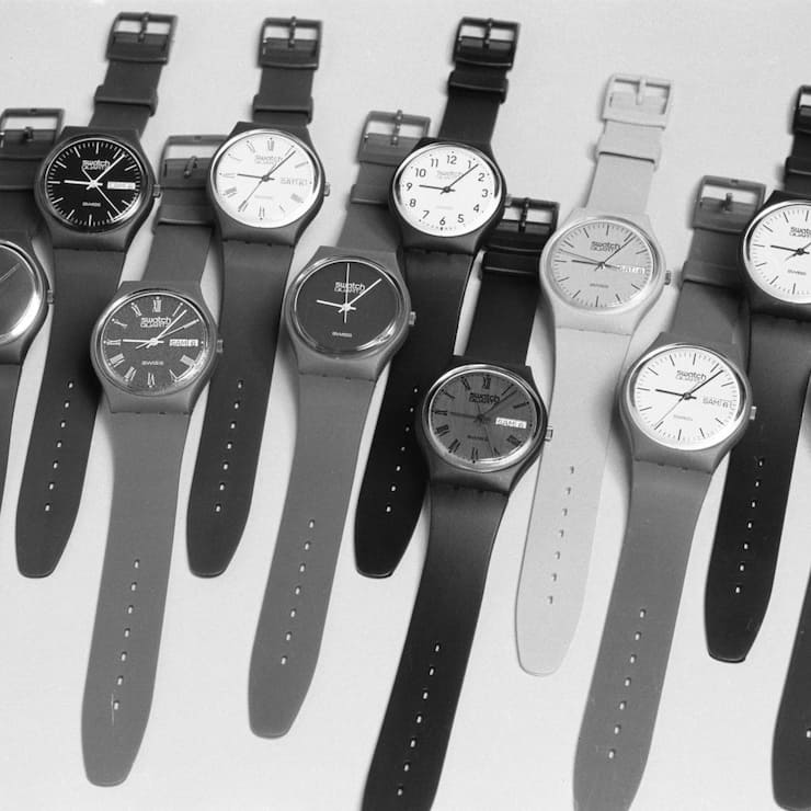 <p>Die Swatch-Modelle aus der ersten Serie von 1983.</p>