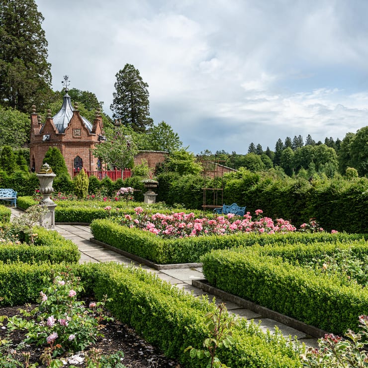 <p>Der Rosengarten innerhalb des «Queen Elizabeth Walled Garden» des Dumfries House – heute «Van Cleef &amp; Arpels Rose Garden» genannt.</p>